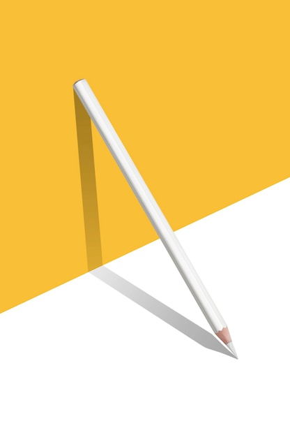 Composição de lápis de cor amarelo e branco