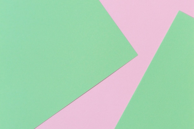 Composição de layout de cor de fundo de papel de cor pastel rosa e verde