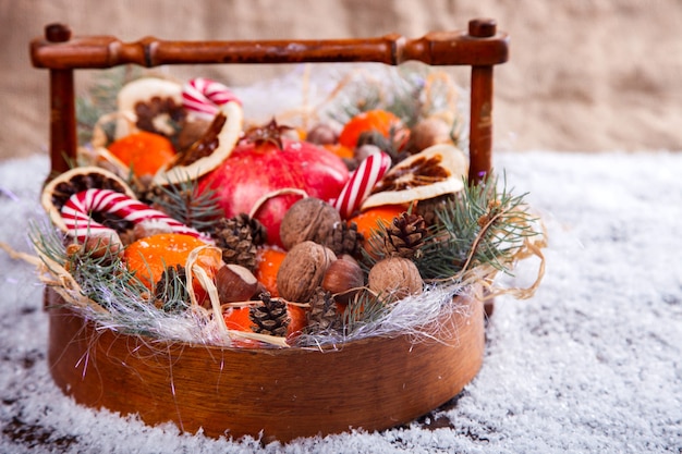 Composição de Natal de Ano Novo com Tangerinas