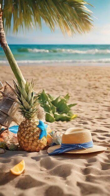 Composição de praia de verão para o fundo