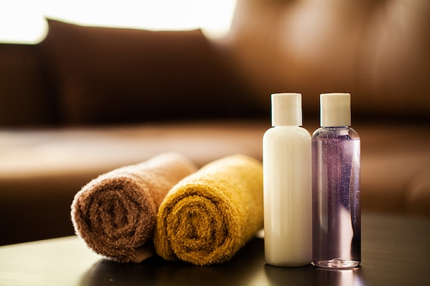 Composição de produtos cosméticos de tratamento de spa.