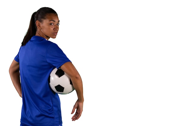 Composição digital do jogador de futebol feminino resistente