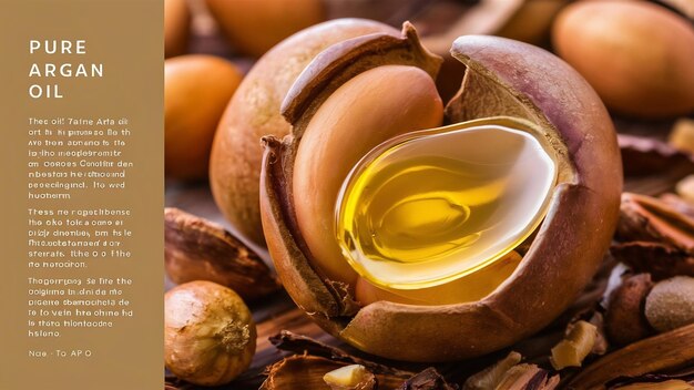 Foto composição do óleo de argan natural