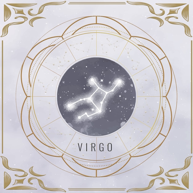 Composição esotérica para zodíaco e astrologia com signo do zodíaco