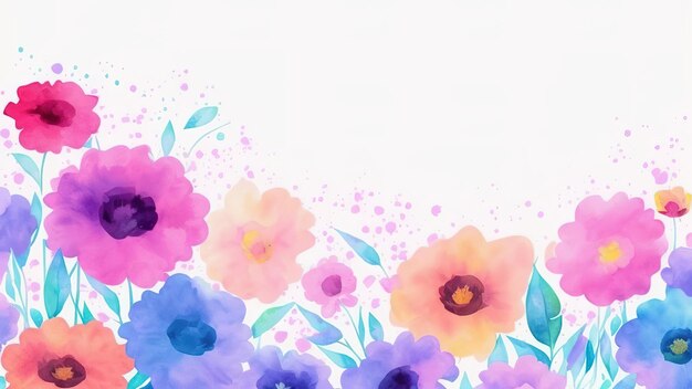 Foto composição floral de fundo aquarela cênico sakura