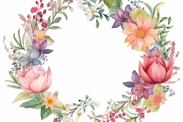 Composição floral festiva Flores em fundo colorido brilhante Generative AI