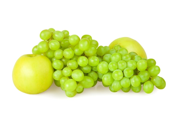 Composição frutas uva e maçã isoladas