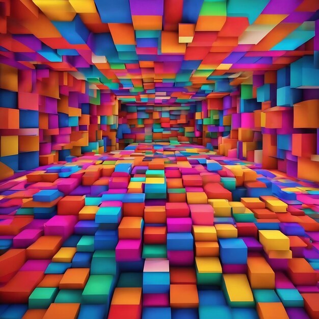 Composição geométrica abstrata multicolor fundo efeito 3d padrão moderno colorido