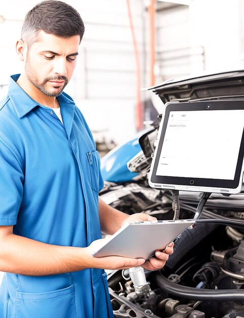 Foto composição mecânica moderna de automóveis gerada por ia