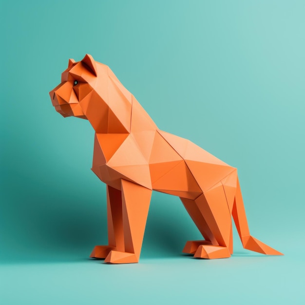 Foto composição minimalista de tigre de origami