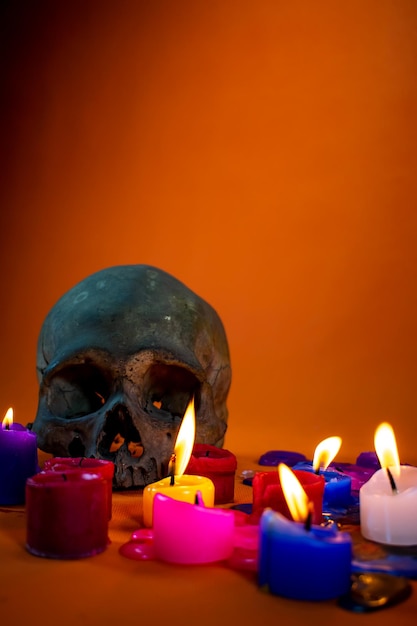 Composição para o dia dos mortos ou Halloween. com espaço para inserir texto