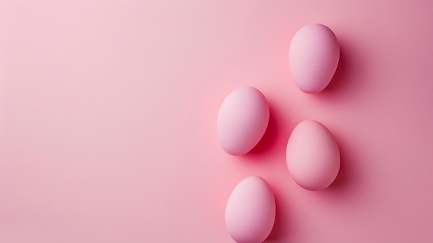 Composição rosa de páscoa Ovos de páscoa em fundo rosa pastel Conceito mínimo de Eas IA generativa