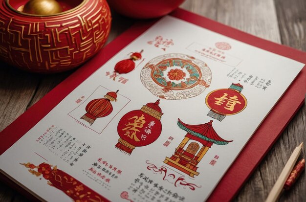 Foto composição temática tradicional do ano novo chinês