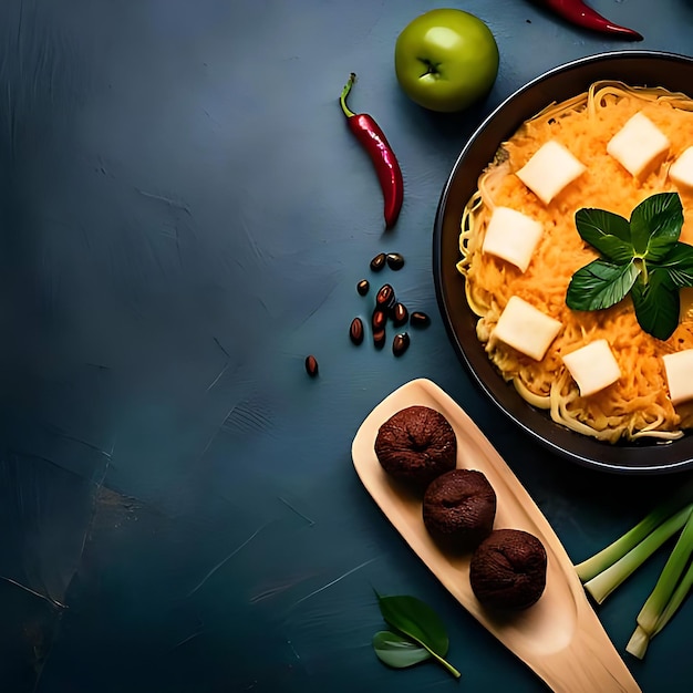 Composição vista de cima com deliciosa comida brasileira