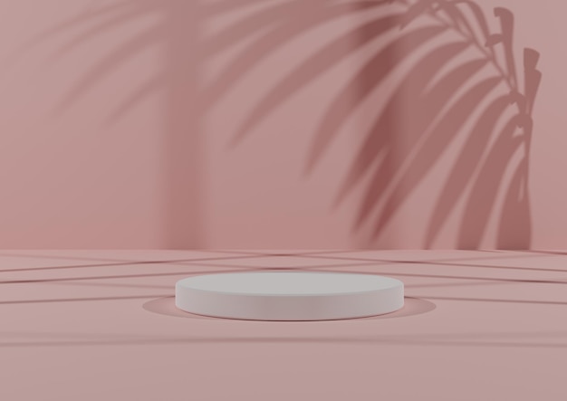 Composición 3D mínima simple con podio o soporte sobre fondo de sombra abstracto para exhibición de productos