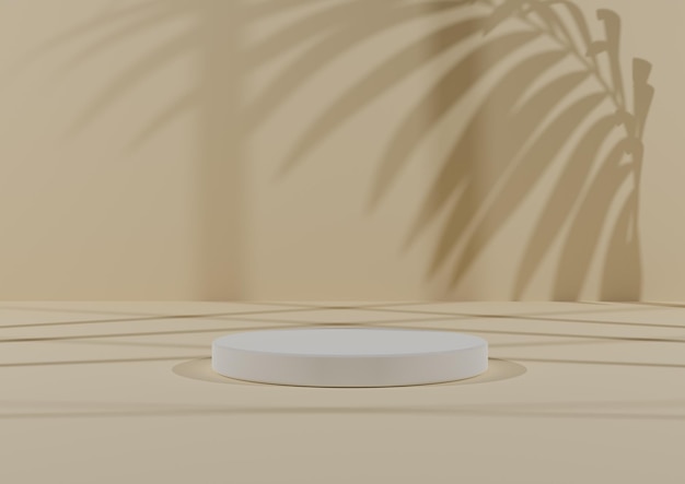 Composición 3D mínima simple con podio o soporte sobre fondo de sombra abstracto para exhibición de productos