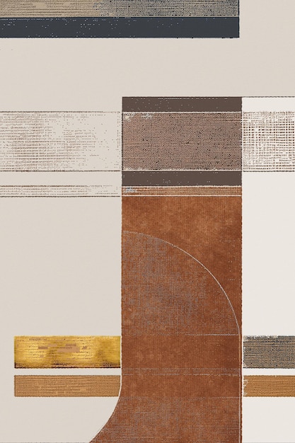 Composición abstracta con formas geométricas y tonos de la tierra