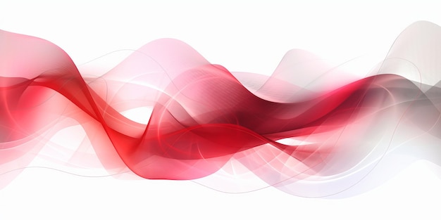 Composición abstracta de formas de onda rojas contra un fondo digital blanco que crea una pantalla visualmente cautivadora que combina colores vibrantes con una estética digital Generative Ai
