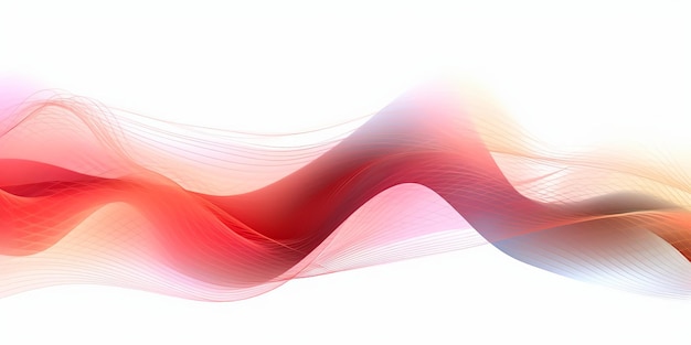 Composición abstracta de formas de onda rojas contra un fondo digital blanco que crea una pantalla visualmente cautivadora que combina colores vibrantes con una estética digital Generative Ai