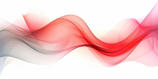 Composición abstracta de formas de onda rojas contra un fondo digital blanco que crea una pantalla visualmente cautivadora que combina colores vibrantes con una estética digital Generative Ai