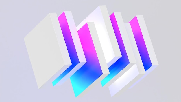 composición abstracta mínima formas de degradado blanco render 3d moderno