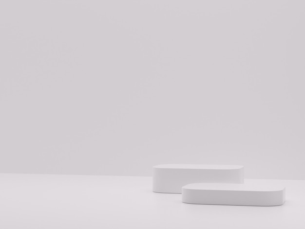 Composición abstracta de podio blanco para presentación de producto 3d render 3d ilustración