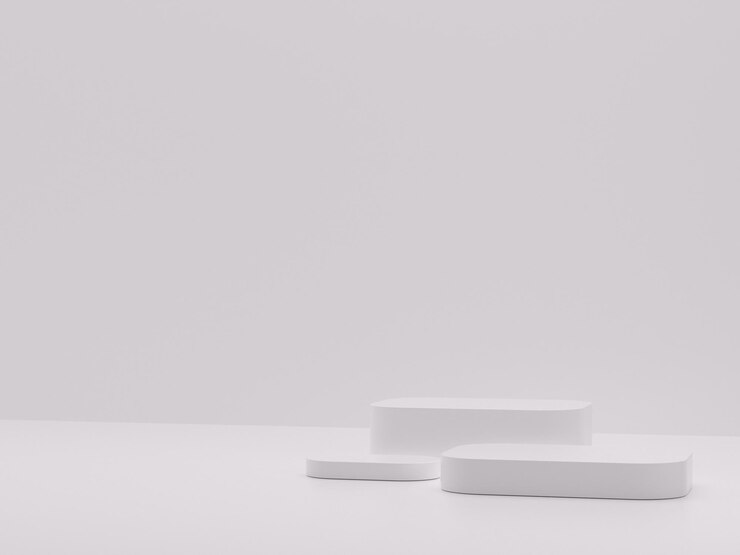 Composición abstracta de podio blanco para presentación de producto 3d render 3d ilustración