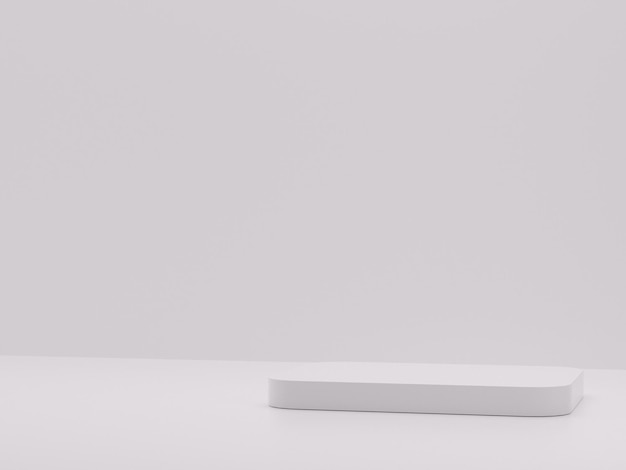 Composición abstracta de podio blanco para presentación de producto 3d render 3d ilustración