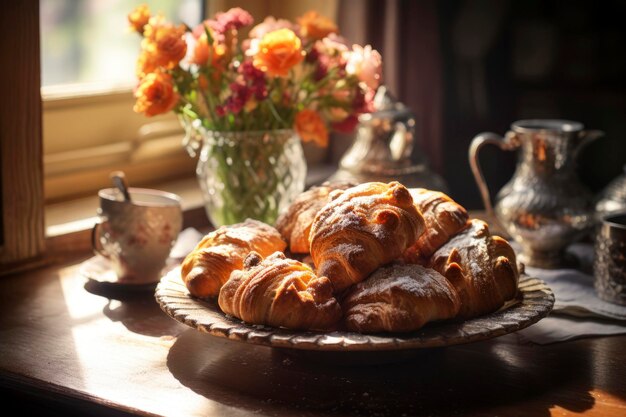 Composición de alimentos deliciosos y visualmente atractivos con varios pasteles dulces