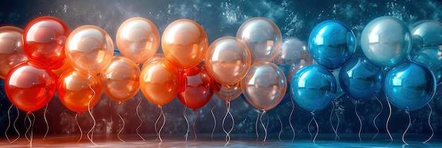 Composición azul plateado naranja globo transparente fondo HD ilustraciones