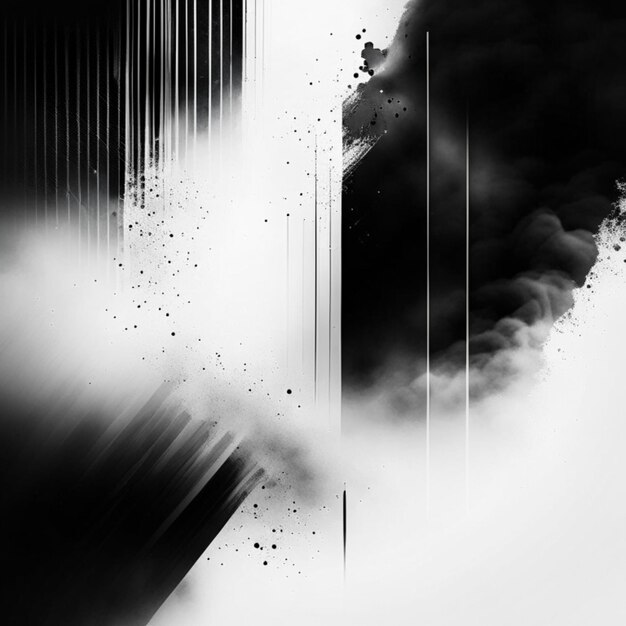 Composición blanca marcador abstracto dibujado colores borrosos fondo negro textura grunge