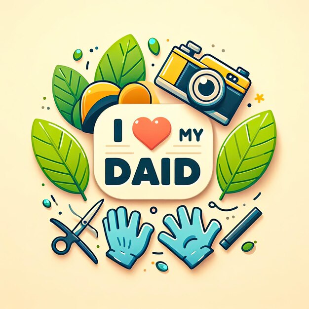 Foto composición bonita para el día del padre con fondo de corazón decorativo