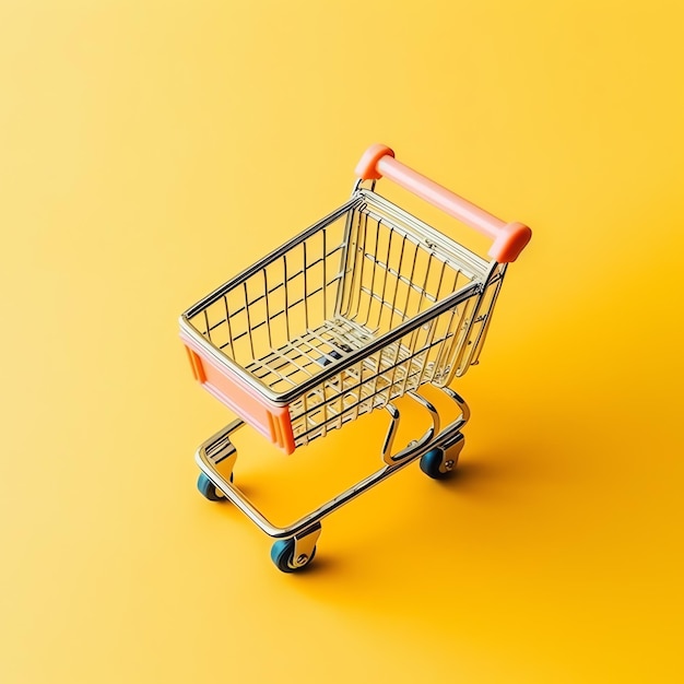 Composición del carrito de compras o carro con cajas o bolsas de regalo Ventas de Cyber Monday o día de compras