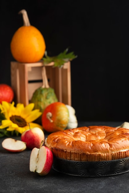 Foto composición de comida deliciosa del día de acción de gracias.