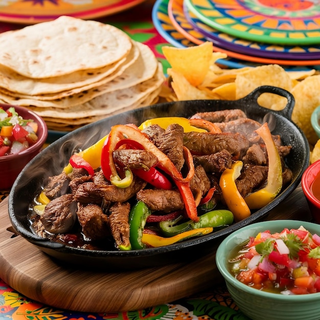 Composición completa de la comida mexicana