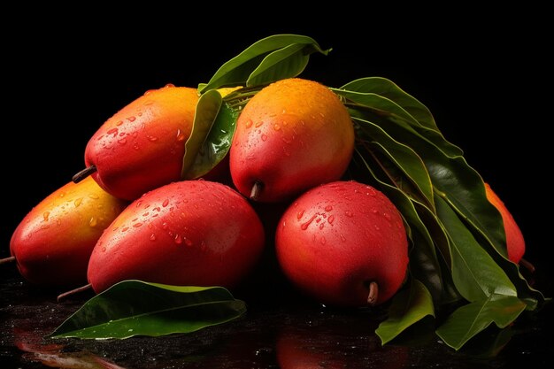 Composición de los deliciosos mangos exóticos