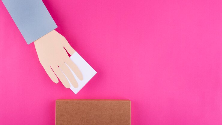 Foto composición de democracia de estilo de papel plano laico