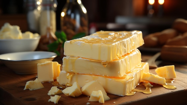 composición con diferentes tipos de queso en la mesa