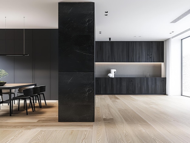 Composición de diseño interior minimalista y elegante
