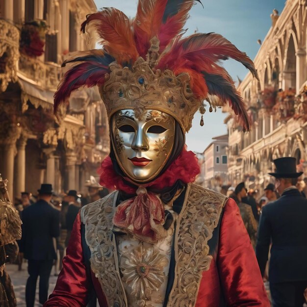 Foto composición elegante del carnaval veneciano