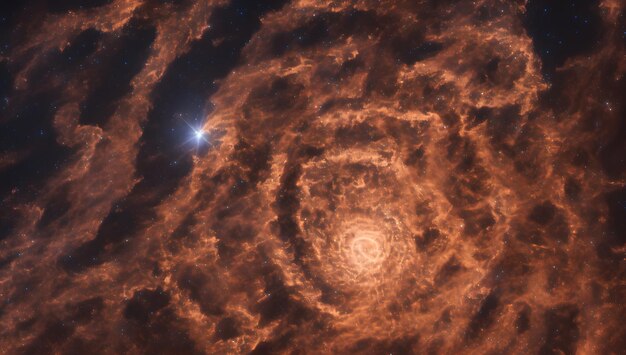 Una composición de un elegante objeto en forma de espiral en el cielo