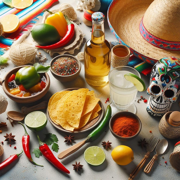 Composición para el espacio conceptual de cinco de mayo para el texto