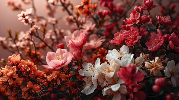 Composición de flores de primavera o verano, estandarte de naturaleza muerta, concepto de vacaciones mínimas