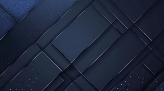 Composición de fondo geométrico abstracto azul oscuro de formas cuadradas con sombras
