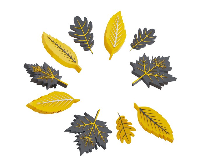 Composición de hojas de otoño d ilustración banner de círculo de otoño sobre fondo con papel amarillo negro ...