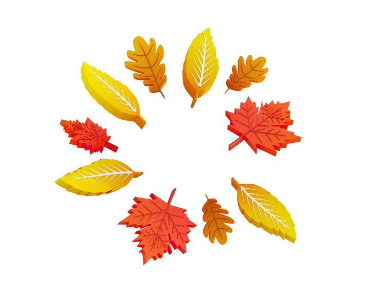 Composición de hojas de otoño d ilustración banner de círculo de otoño sobre fondo con papel hoja de otoño ...