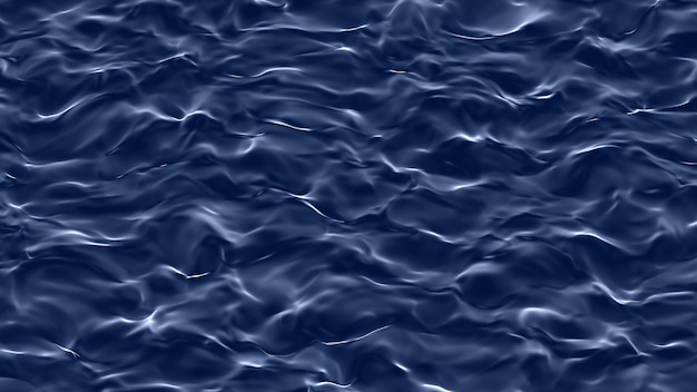 Composición horizontal de fondo de ondas de agua pequeñas de color azul profundo 3d