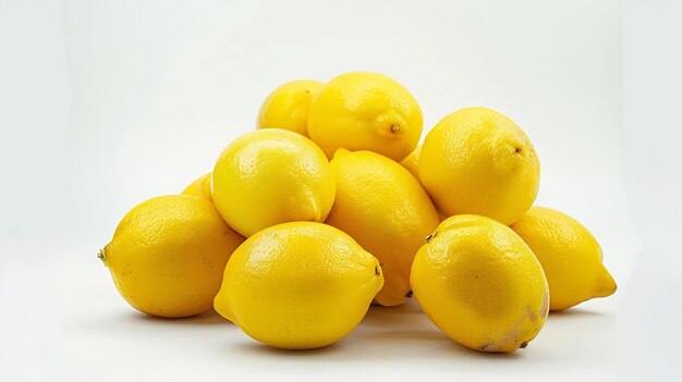 Composición con limones maduros sobre un fondo blanco IA generativa