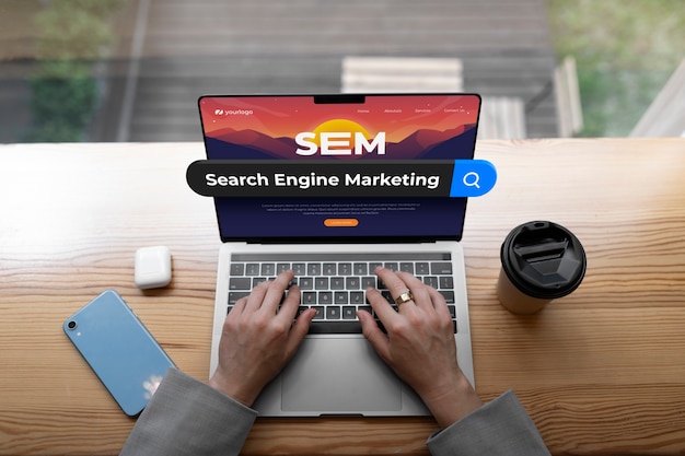 Foto composición del marketing en los motores de búsqueda