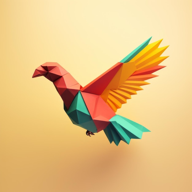 Foto composición minimalista del águila de origami